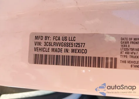 2025 Ram Promaster 2500 Tradesman Low Roof 136 Wb W/Pass Seat from USA, damaged, VIN 3C6LRVVG6SE512577